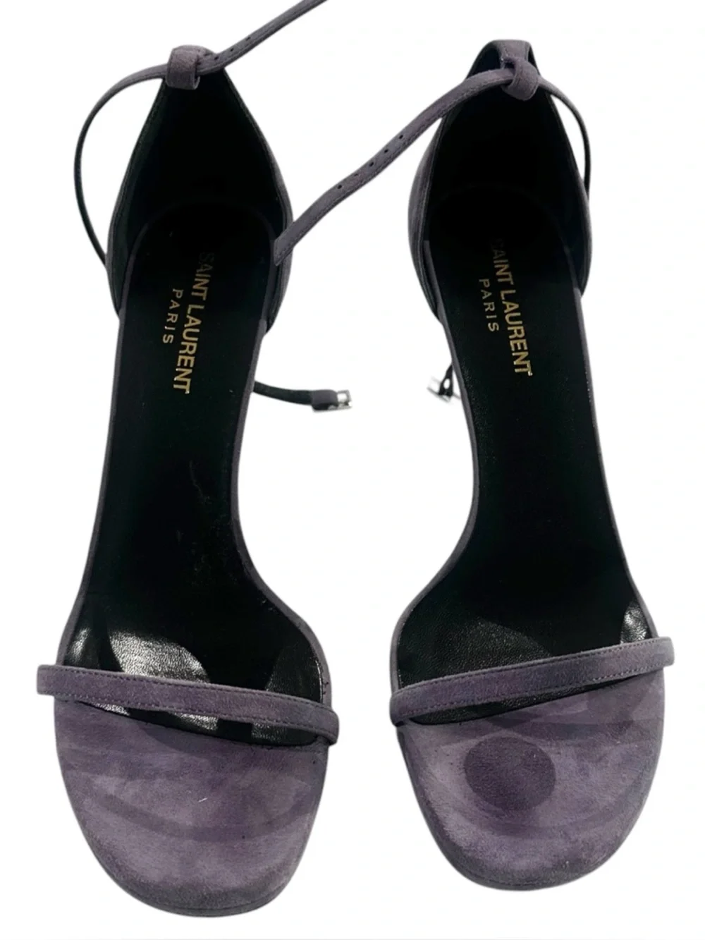 Saint Laurent Jane Suede Ankle Strap Stiletto Sandals - Picture 3 of 7